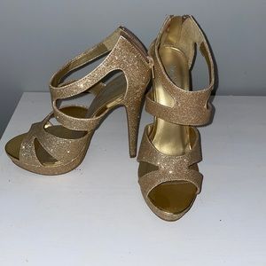 Charlotte Russe gold high heels size 6